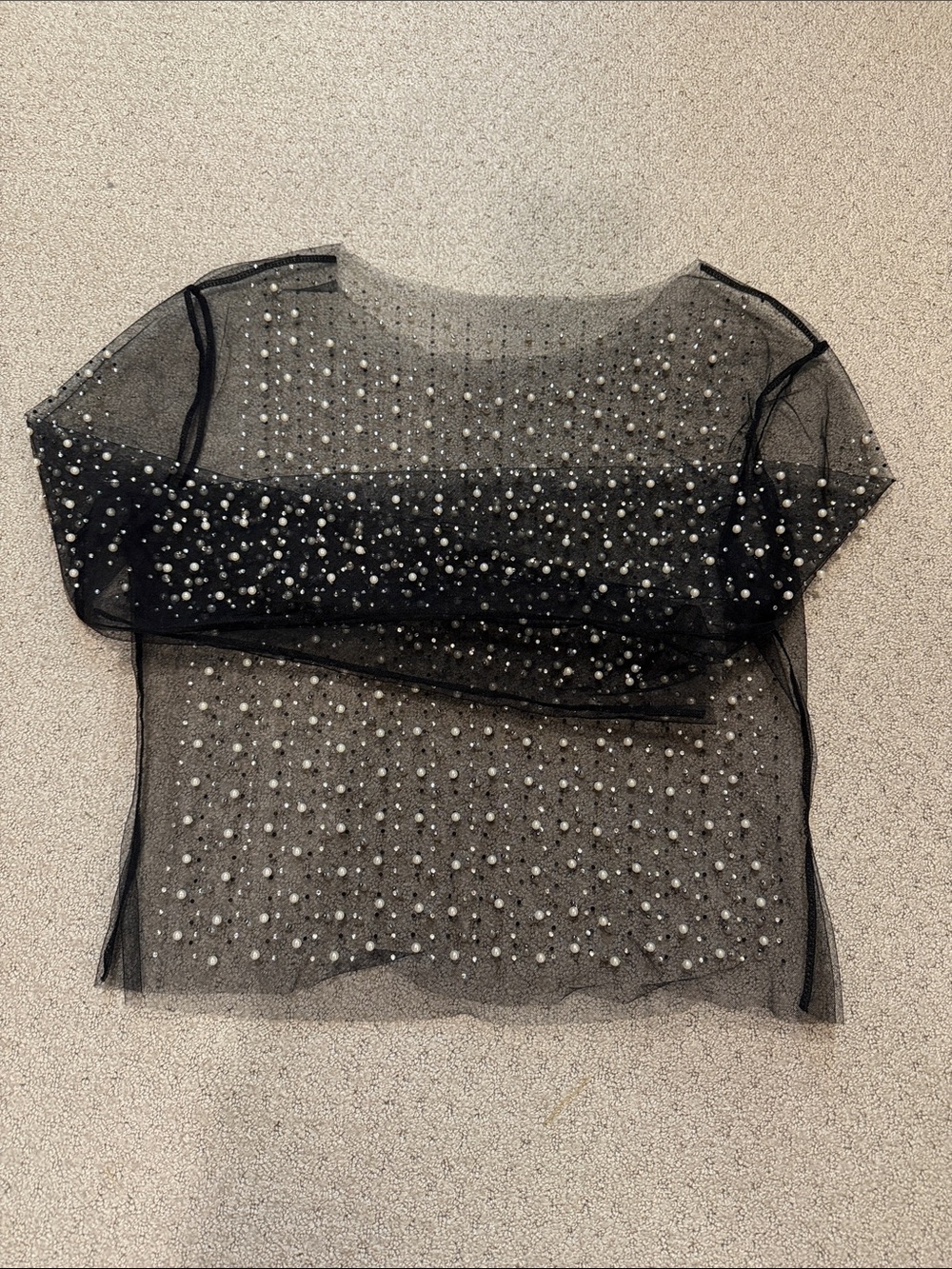 Mesh Pearl Top